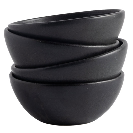 4 PC BLK SALAD BOWLS C/P 6