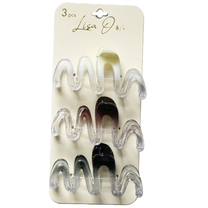 3PC ASST WIGGLE HAIR CLIPS C/P 72 LISA O and CO