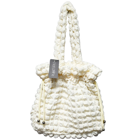 IVORY QUILTED DRAWSTING HANDBAG C/P 12