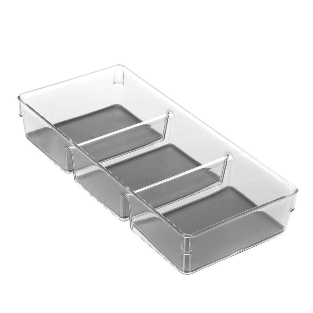 13x6x2.5" 3 Section Plastic Storage Organizer with Non-Slip Bottom C/P 12