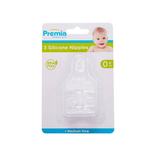 PREMIA NIPPLE  3PC CLEAR SILICONE C/P 36