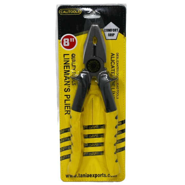 8" Lineman's Plier with Comfort Grip C/P 55 Inner 11 CALITOOLS