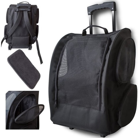 BLACK ROLLING PET BACKPACK C/P 5