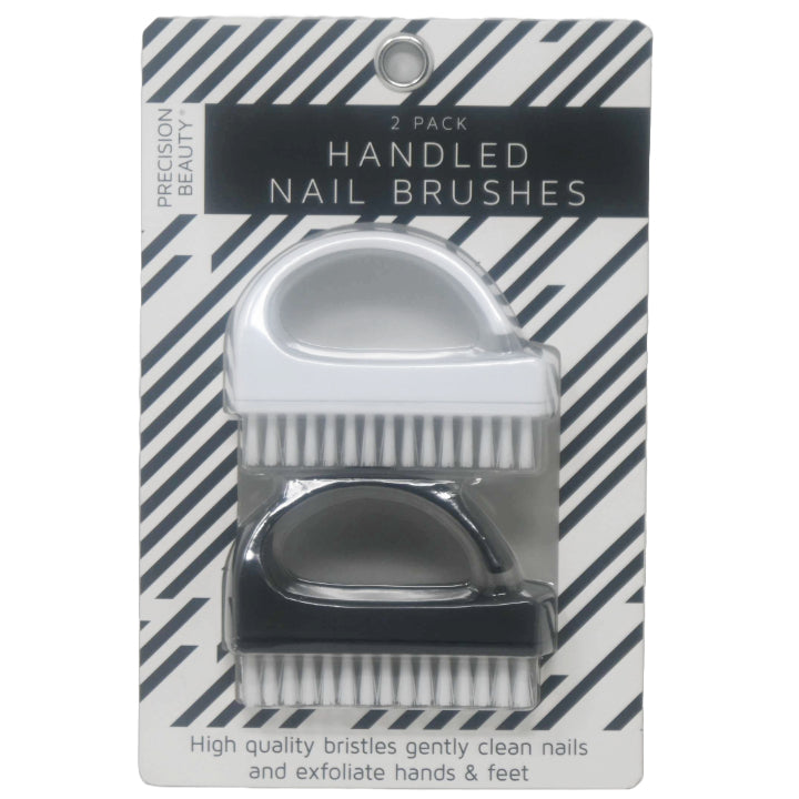 2pk WHT/BLK HANDLED NAIL BRUSH C/P 72