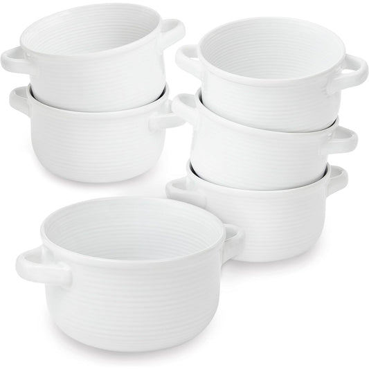 6pc Soup Bowl Set White C/P 2