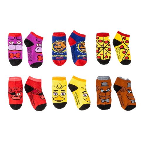 FNF Five Nights Socks 6 Pair Pack-L/XL C/P 12