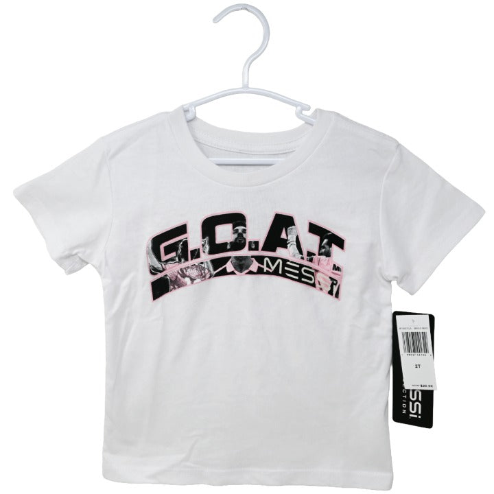 MESSI WHT 10 ARCH GOAT T-SHIRT 3-ASST SIZE 2T,3T,4T C/P 24