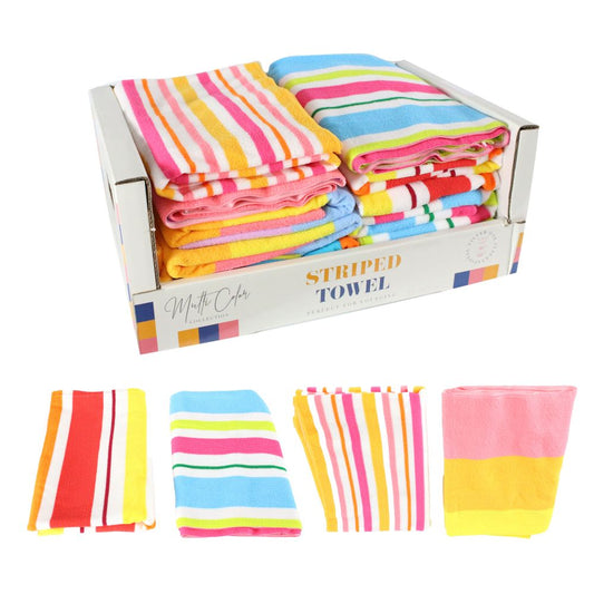 30"x60" ASST STRIPED BEACH TOWEL C/P 48