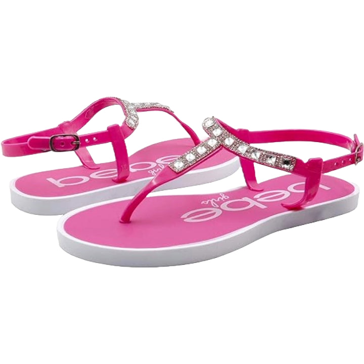 BEBE GIRLS FUCHSIA PCU SANDALS W/RHINESTONE DETAIL ASST SIZE C/P 12