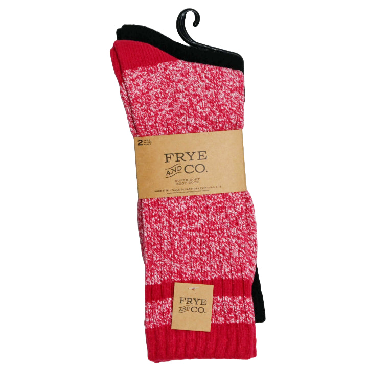 2pk FRYE & CO SUPERSOFT STRIPED RIB BOOT SOCKS SIZE 10-13 C/P 12