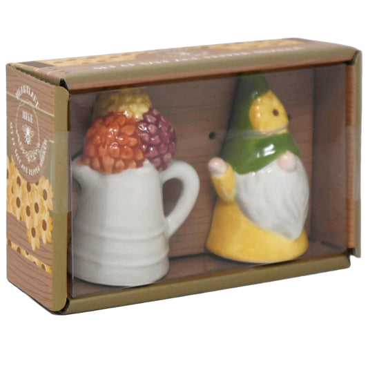 GNOME WATERING CAN SALT AND PEPPER SHAKERS C/P 12