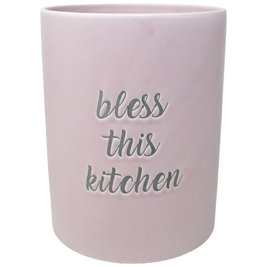 Pink Utensil Holder Bless C/P 16 Rosemary Lane