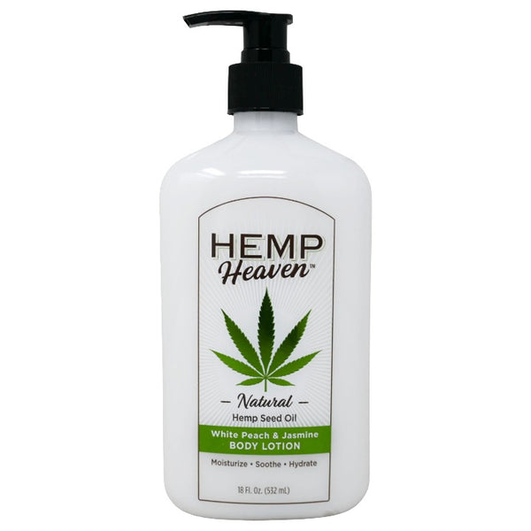 18oz HEMP HEAVEN WHITE PEACH & JASMINE LOTION WITH PUMP C/P 12