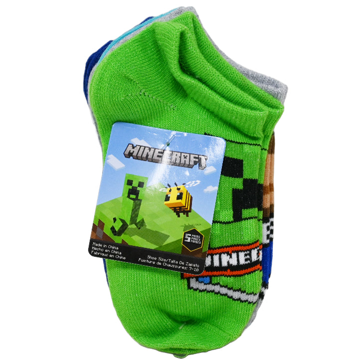 5pk MINECRAFT BADGE OG HONOR NS SOCKS SIZE 4-6 C/P 60