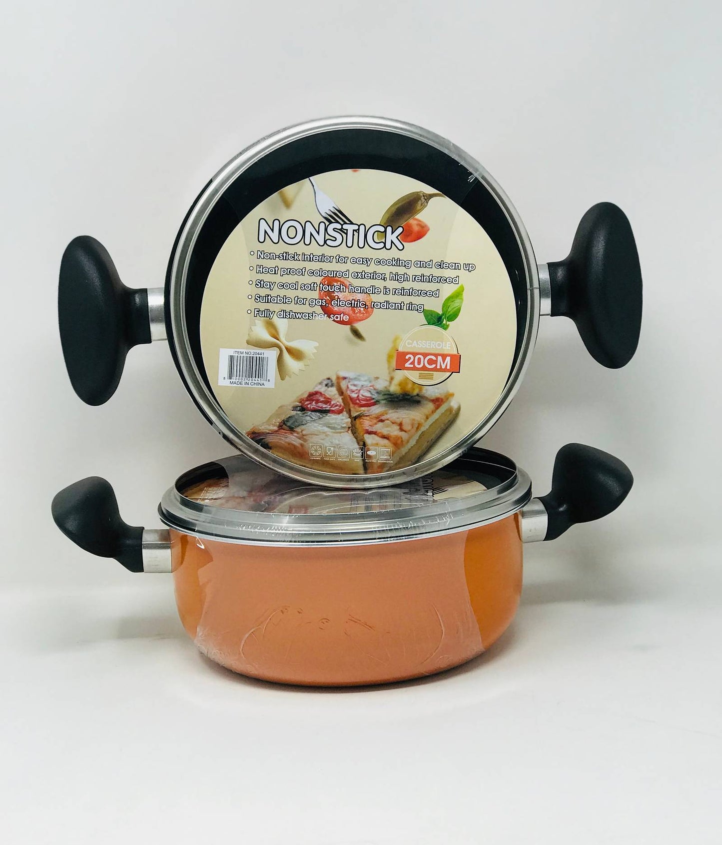 CASSEROLE  WITH LID, 20X10CM C/P 6