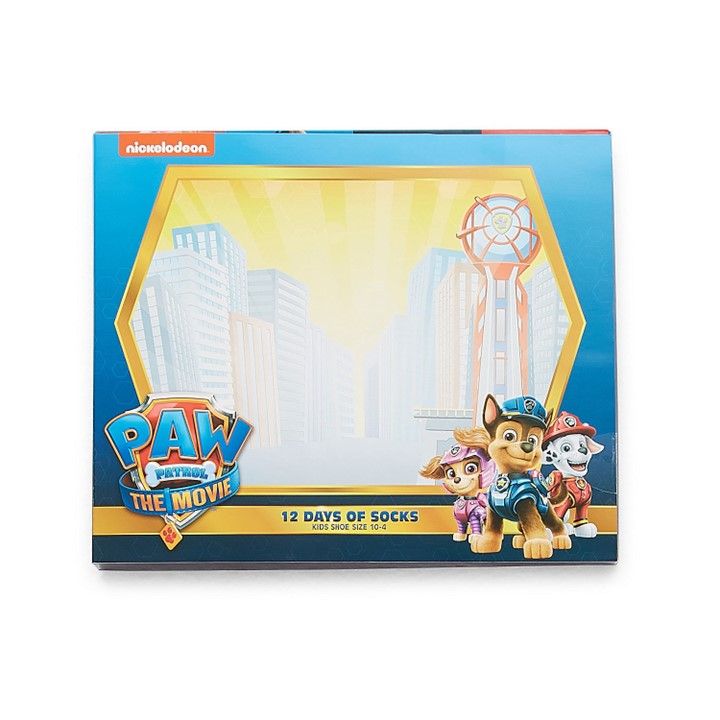 PAW PATROL THE MOVIE 12-DAYS OF SOCKS SIZE 6-8 C/P 12