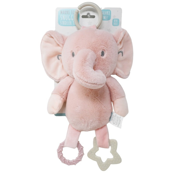 Pnk Elephant Stroller Toy with Teether C/P 48
