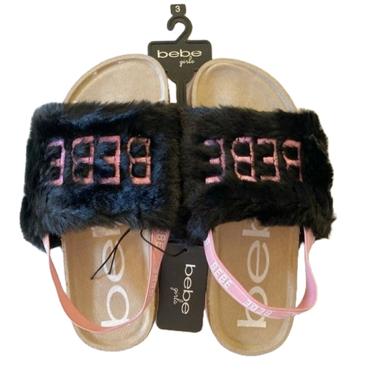 BEBE BLACK GIRLS FOOTBED SANDALS ASST SIZE C/P 12