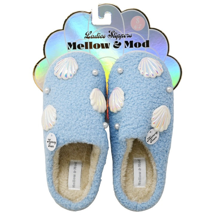 Blu Seashell Slippers C/P 8 Mellow & Mod