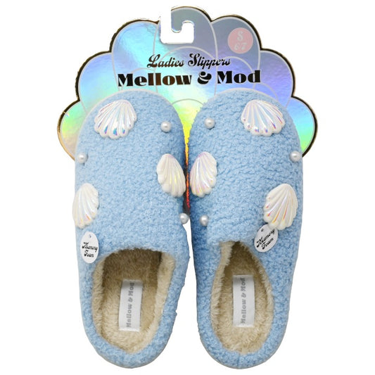 Blu Seashell Slippers C/P 8 Mellow & Mod