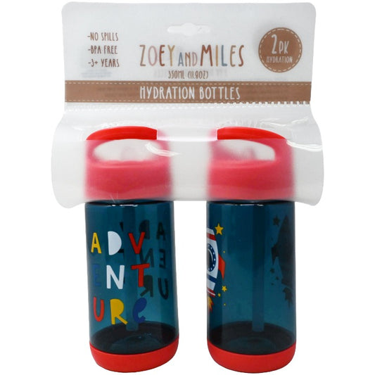 Kids 2pk Adventure Bottle C/P 12 Zoey & Miles