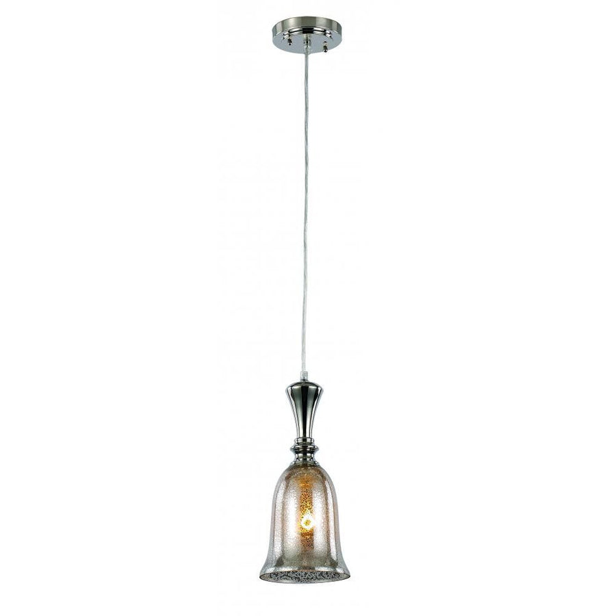 51" POLISHED NICKEL PENDANT LIGHT FIXTURE C/P 1,BROWN BOX WITH COLOR LABEL