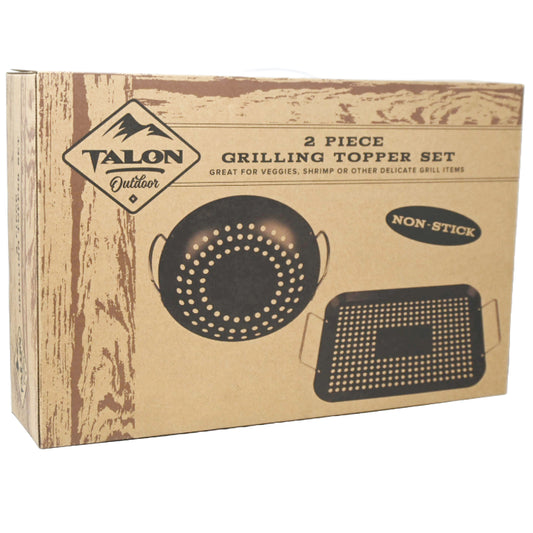 JOHN WAYNE 2pc Set Non Stick Grill Toppers Rectangle and Round CB C/P 6