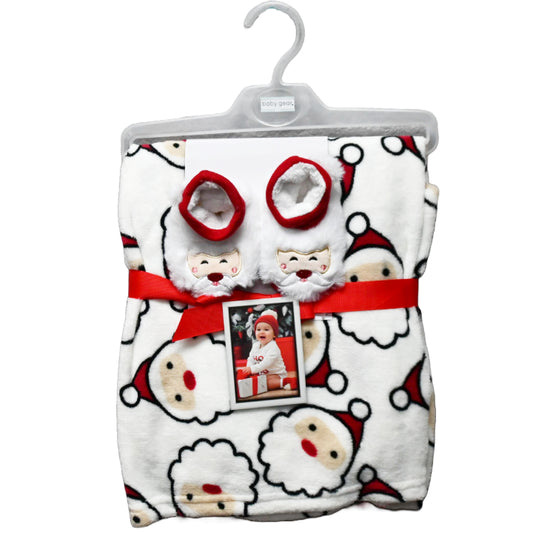 2pc SANTA BLANKET SET - VELBOA W/BOOTIES C/P 36