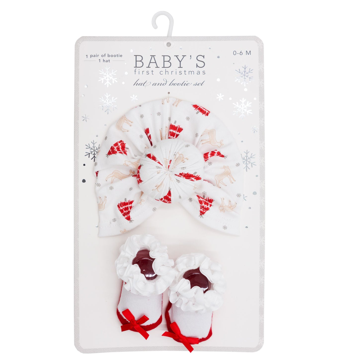 GLITTER HOLIDAY CHRISTMAS HAT & RATTLE SOCKS C/P 48