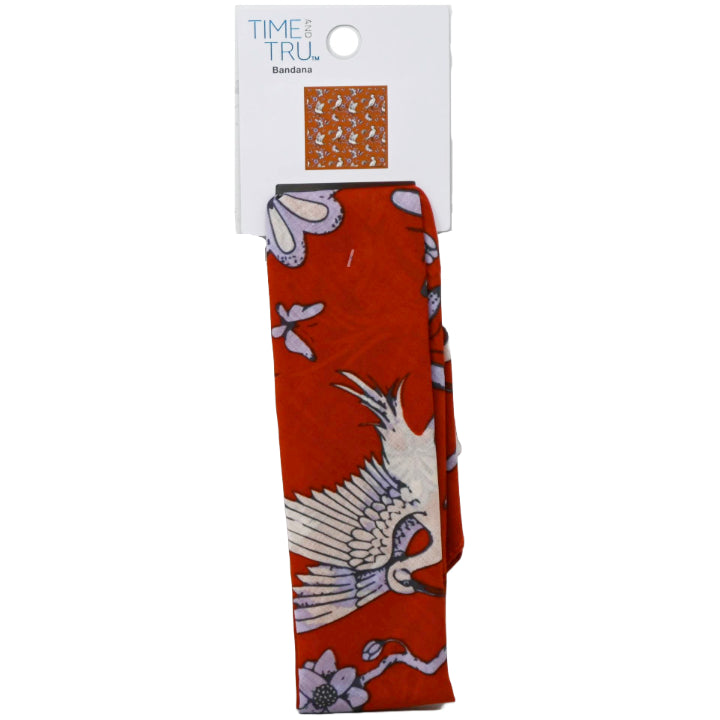 ORANGE BIRD/FLORAL PRINTED BANDANA C/P 72