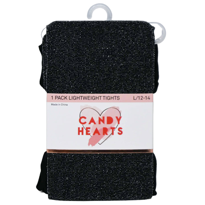 1pk BLK CH SPARKLE LWT FOOTED SOCKS SIZE 12-14 C/P 60