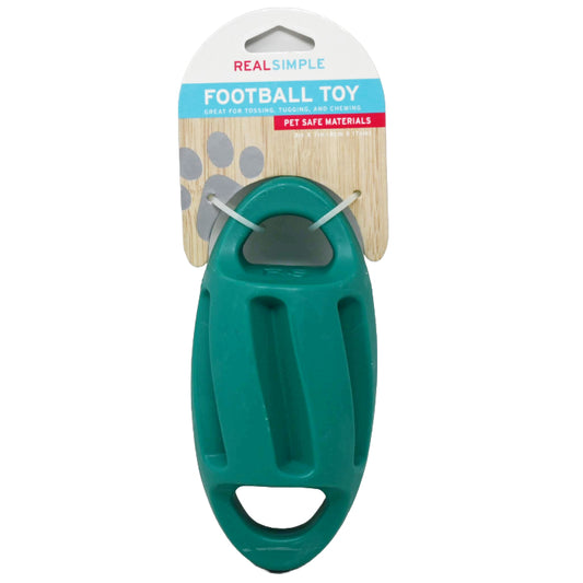 7.68"X2.95" TEAL TPR FOOTBALL DOG TOY C/P 32