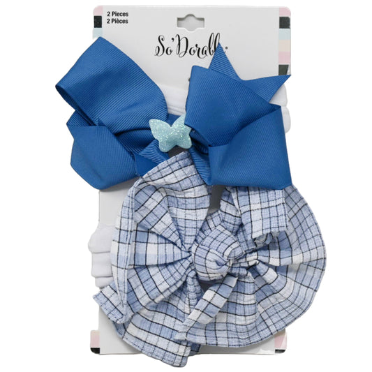 Sodorable 2PC HEADWRAP NAVY BOW W/STAR AND BABY BLUE BOW C/P 36