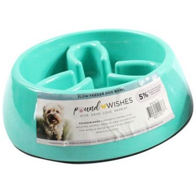 TEAL SLOW FEEDER DOG BOWL C/P 24