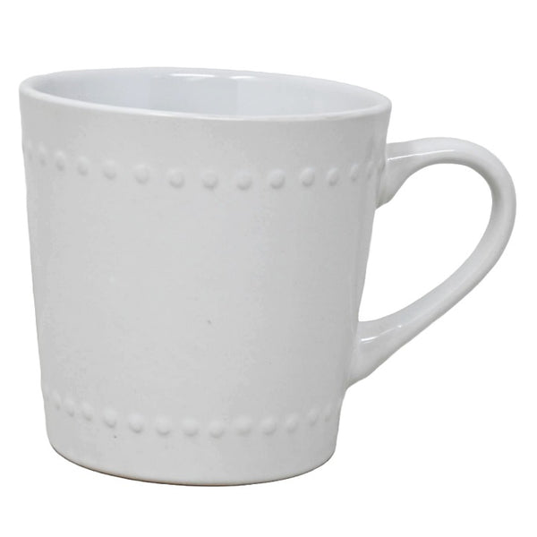 16oz White Embossed Dot Mug C/P 24