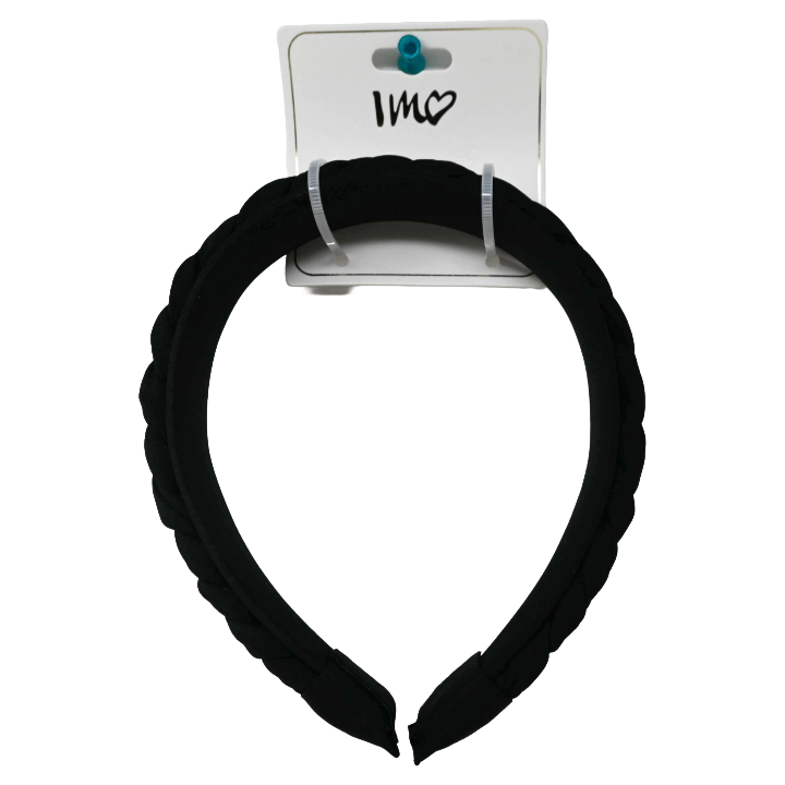Headband Thick Braided Black C/P 180