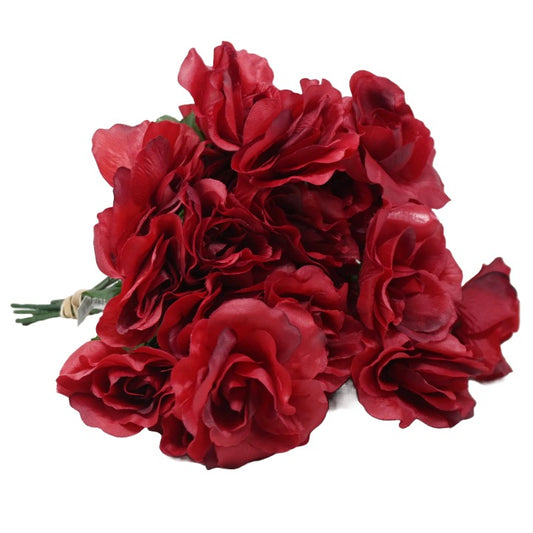 Burg Rose Bush 6 Flowers C/P 288