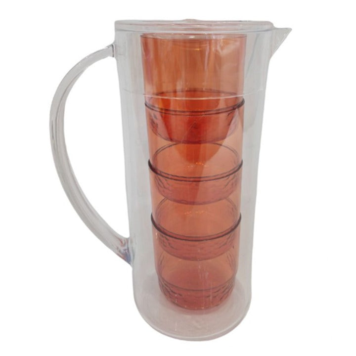 *AS IS*5pc Tang Acrylic Pitcher Set C/P 6