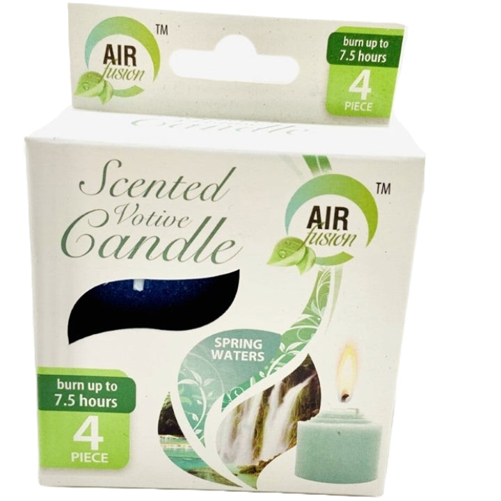 4pk "AS IS" VOTIVE CANDLE -SPRING WATER C/P 24