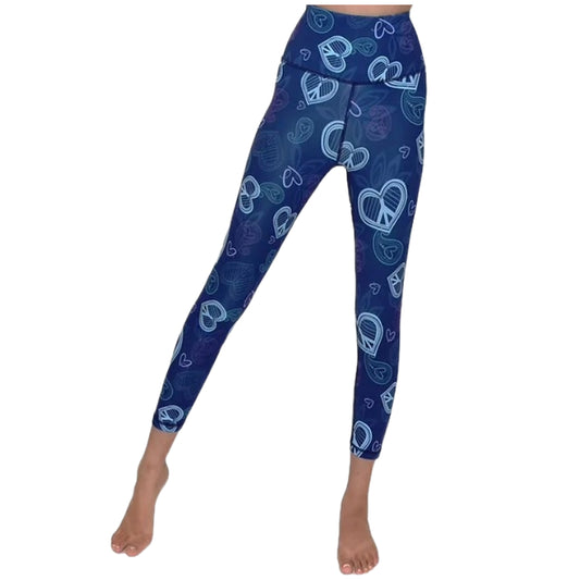 S-XL BLUE PEACE AND BLISS PRINTED YOGA PANTS C/P 72