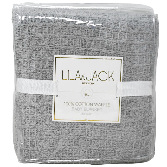1pc 30x40" Cotton Waffle Blanket - Grey C/P 48