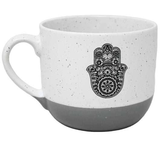18oz WH/Speck/GY Hamsa Mug C/P 36