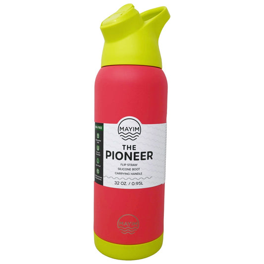 Coral 32oz SS DW Bottle w/Flip Straw C/P 24 Mayim