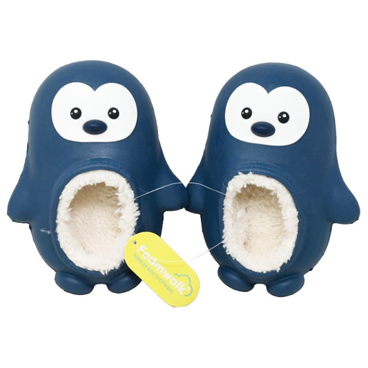 TODDLER BOYS NAVY PENGUIN CLOG wFAUX FUR FOAMWALK 4-ASST SIZE C/P 20