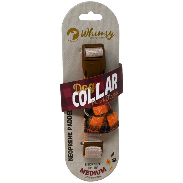 DOG BOW COLLAR PLAID BROWN/KHAKI C/P 48 DOGHAUS