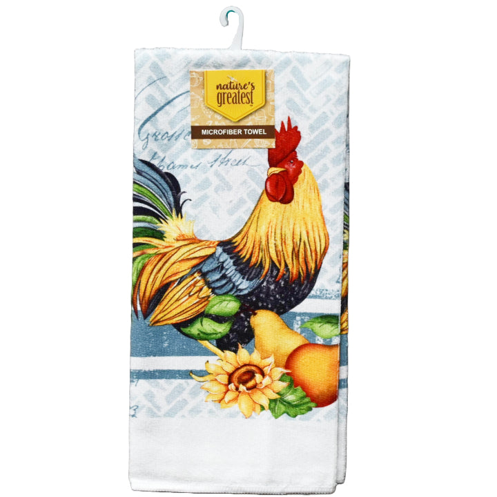 1pc Rooster printed Microfiber Towel C/P 72