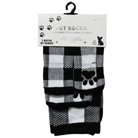 2PK PET AND PEOPLE BLACK PLAIDS MATCHING SOCKS SETS  C/P 36