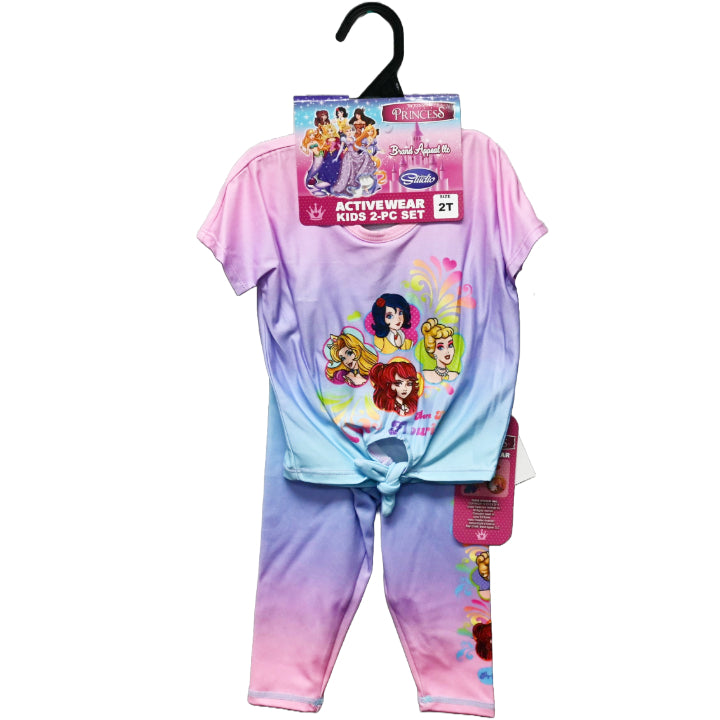 FAIRYTALE PRINCESS TIE FRON T-SHIRT ACTIVEWEAR SET BORN TO FLOURISH 3-ASST SIZE 2T-4T C/P 48