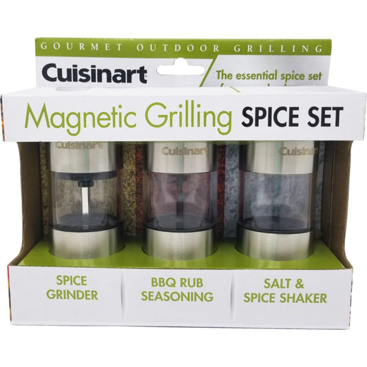 3pc Magnetic Grilling Spice Set - Stainless Steel C/P 12