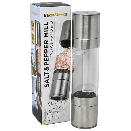 1.2X9" SILVER STAINLESS SALT AND PEPPER MILL C/P 50